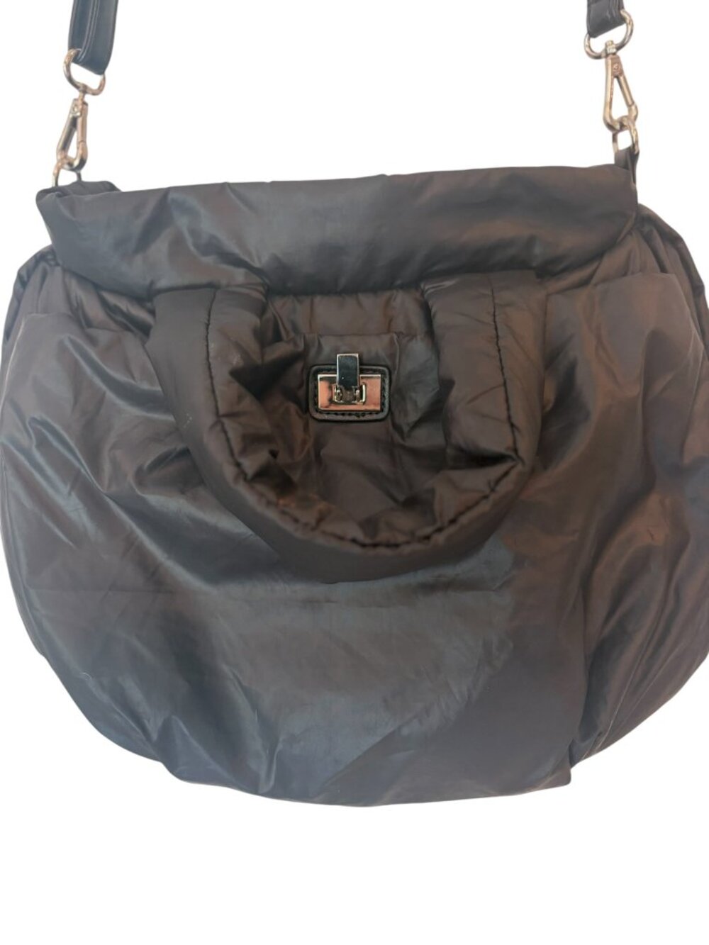 Sondra Roberts Women's Black Puffer Bag Removable Strap